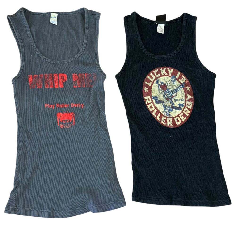 Roller Derby Tank Top Lot Screen Print Tops Women’s S/M Casual Workout Grunge